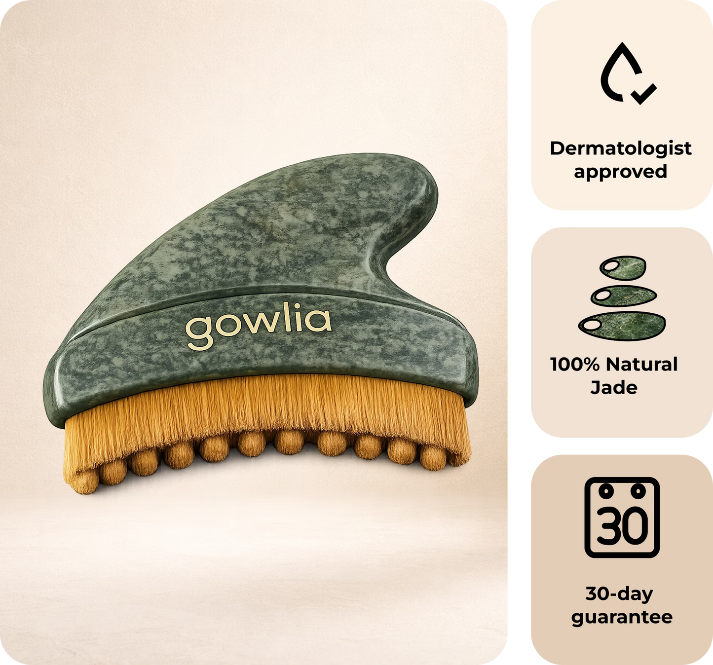 Gowlia Lymphatic Ritual — 100% Natural Jade